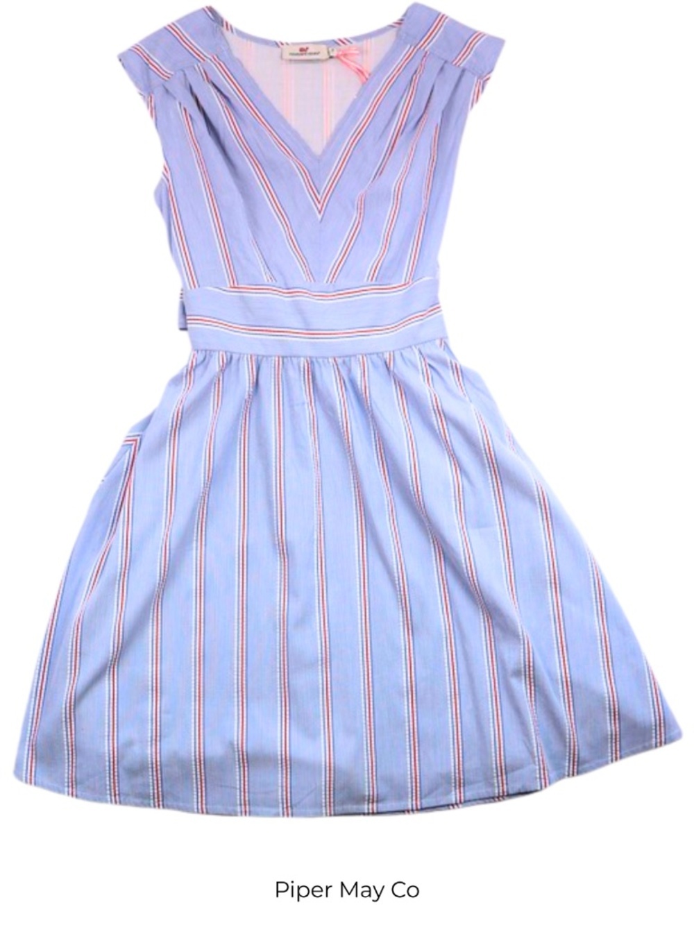 Vineyard Vines Blue Striped Dress NWT Size 0 Fit & Flare